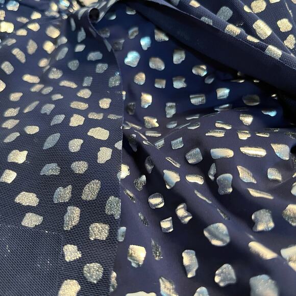 Swimsuits for All Size 16 NWT Mesh Drape One Piece Navy Metallic Silver - Picture 12 of 15